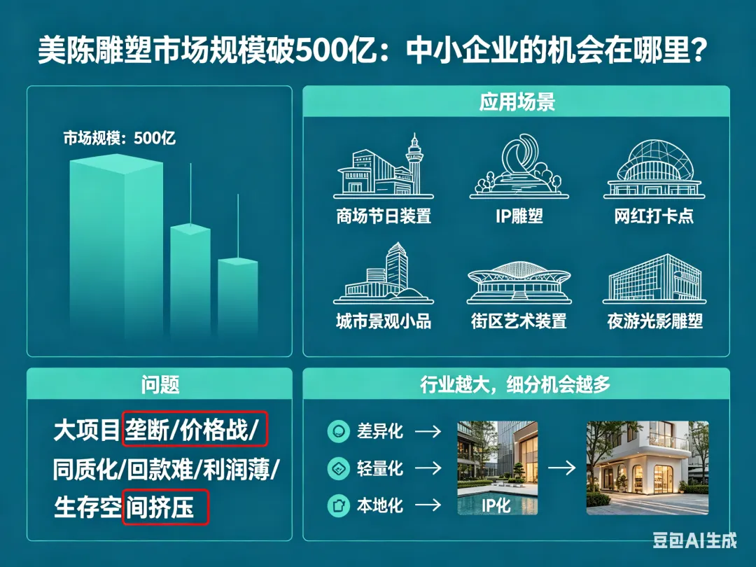 【品牌雕塑美陈】美陈雕塑市场规模破500亿:中小企业的机会在哪里?& 十五款城市潮流IP美陈装置