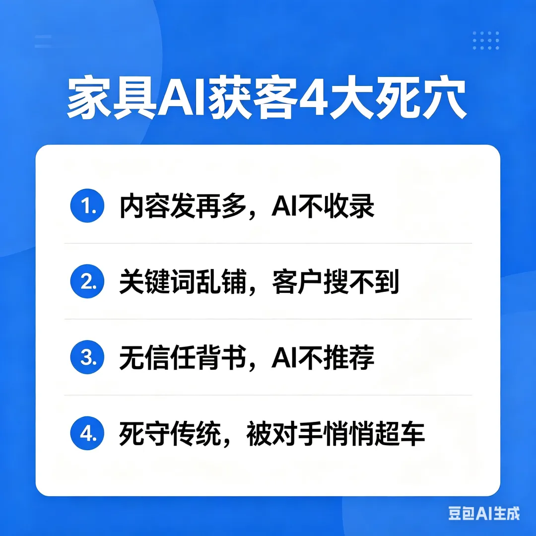 AI时代家具获客真相:你没客户,不是不努力,是被AI“屏蔽”了