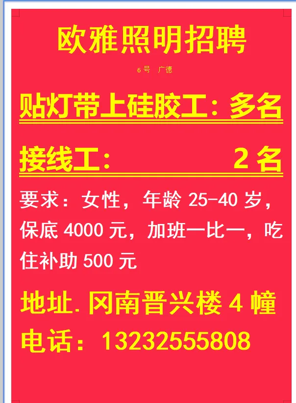 2026年4月18号战狼人才市场最新招聘更新(古镇,横栏、海洲,小榄)