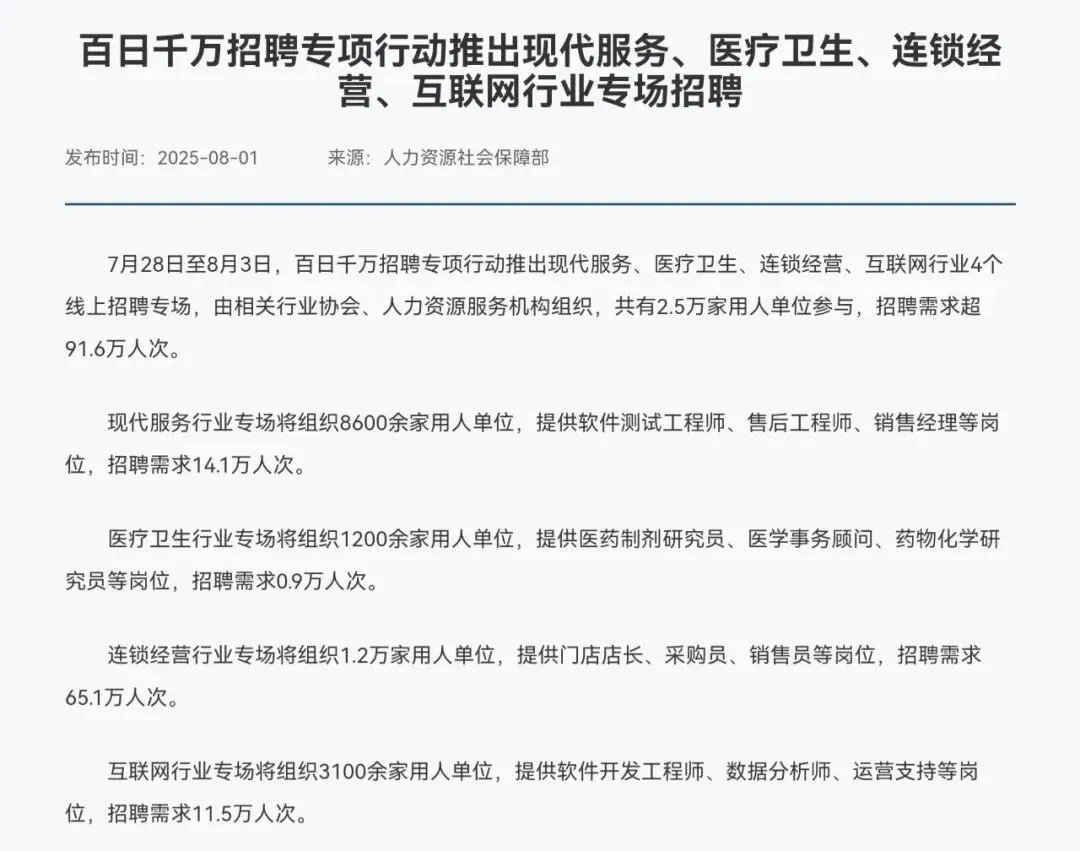 就业市场,数字会说话