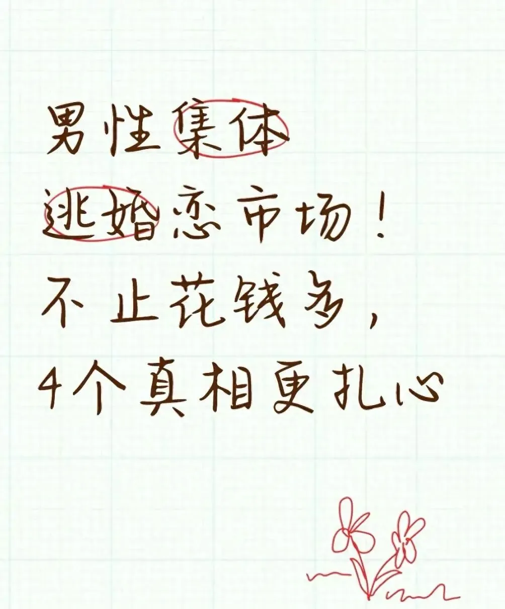 男性集体逃婚恋市场!不止花钱多,4个真相更扎心