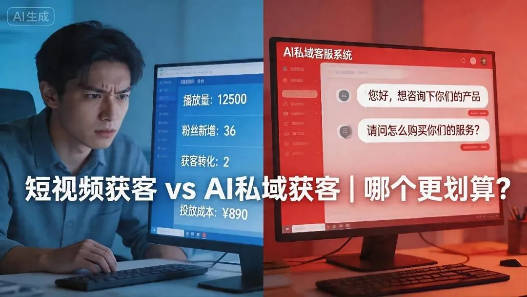 短视频获客 vs AI私域获客:老板们,别再砸钱投短视频了