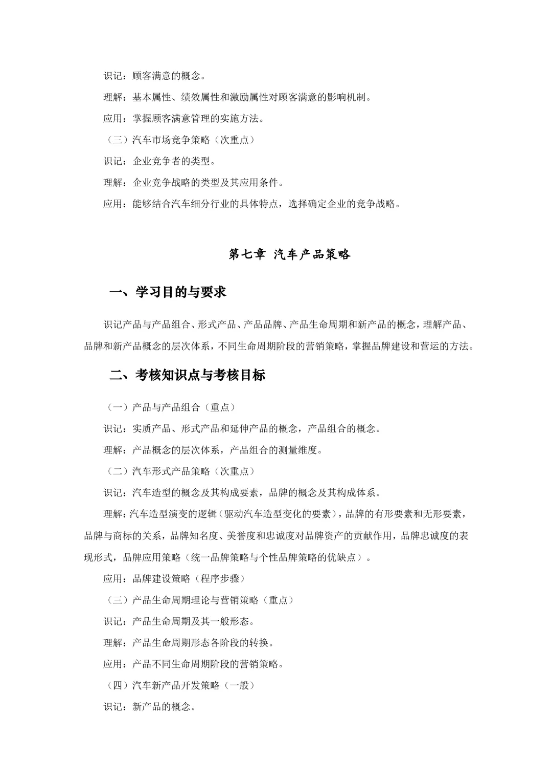 湖北自考251计划大纲-课程名称汽车营销与策划-课程代码03972