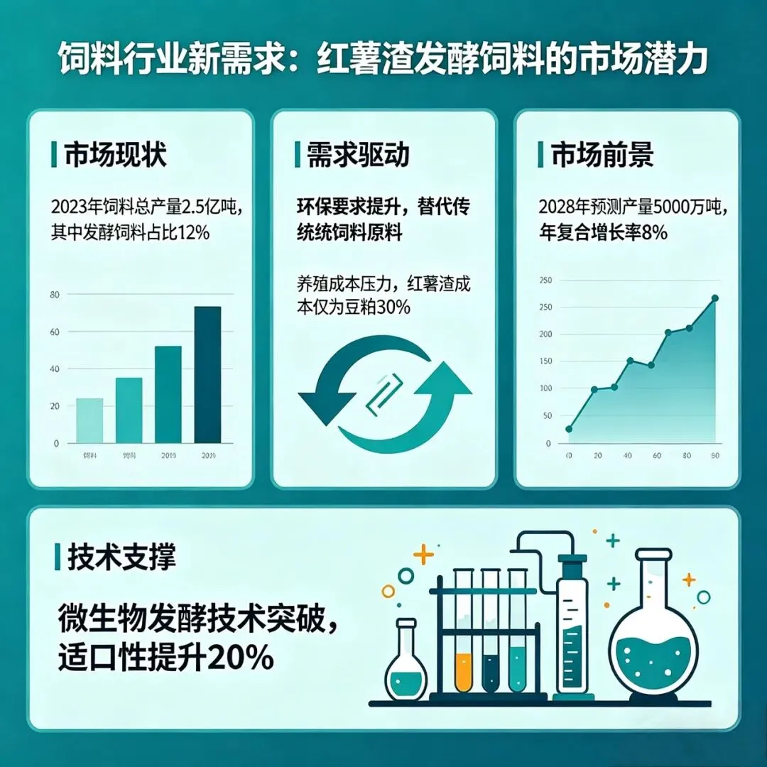 饲料行业新需求:红薯渣发酵饲料的市场潜力