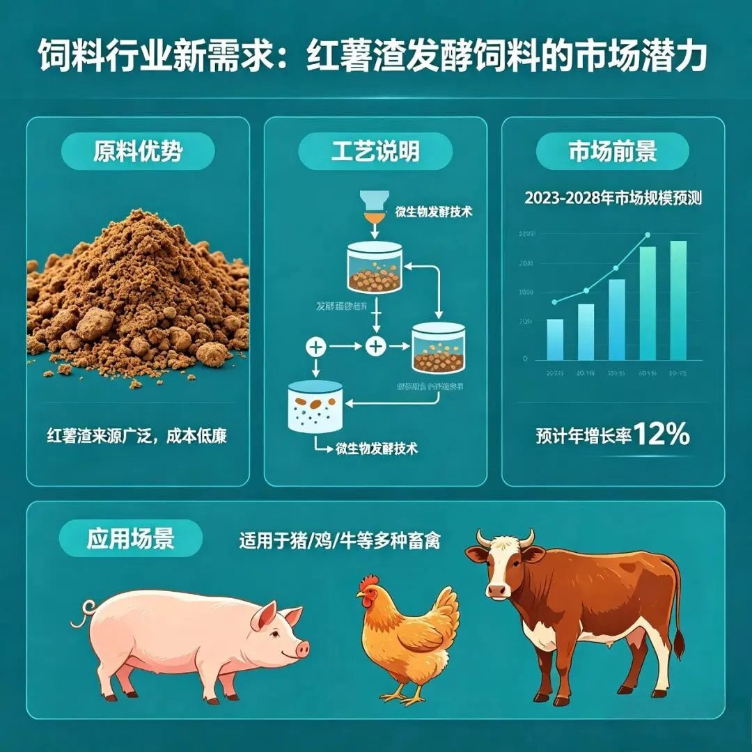 饲料行业新需求:红薯渣发酵饲料的市场潜力