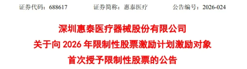 迈瑞在找市场增量,惠泰在搞股票激励