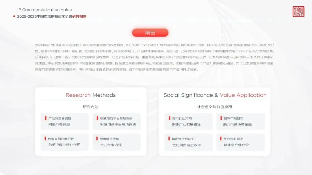 研报推荐|2025-2026中国市场IP商业化价值研究报告(共91页 & 附下载)