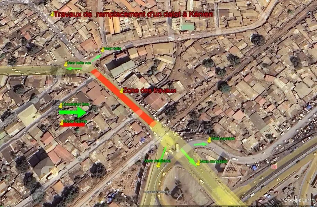Dixinn:碎石市场-凯尼恩交叉路口道路的修复和卫生工作开始