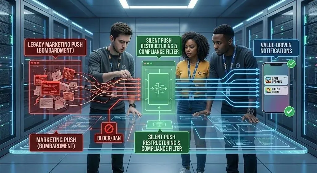 滥用 Push 通知发营销广告遭封号?苹果 Guideline 4.5.4 红线与静默消息合规