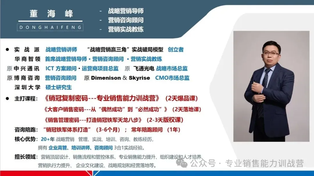 企业必修课:《销冠复制密码—专业销售能力》实战特训营,解锁销冠之道!#销售讲师#销售培训#董海峰老师#