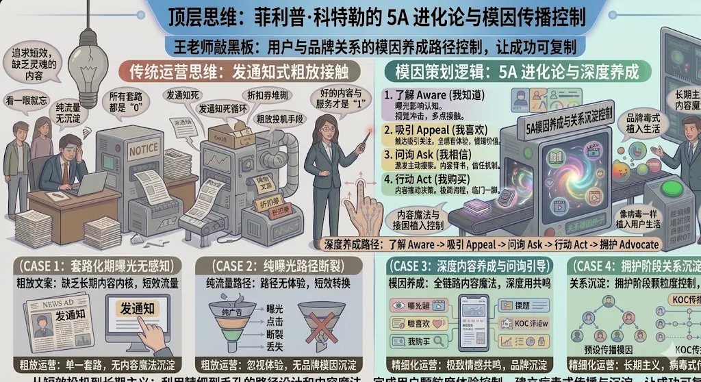 【模因策划·内容中枢】内容营销 5A 增长全案:从被动曝光到终身拥护,拆解品牌长青的“转化密码”