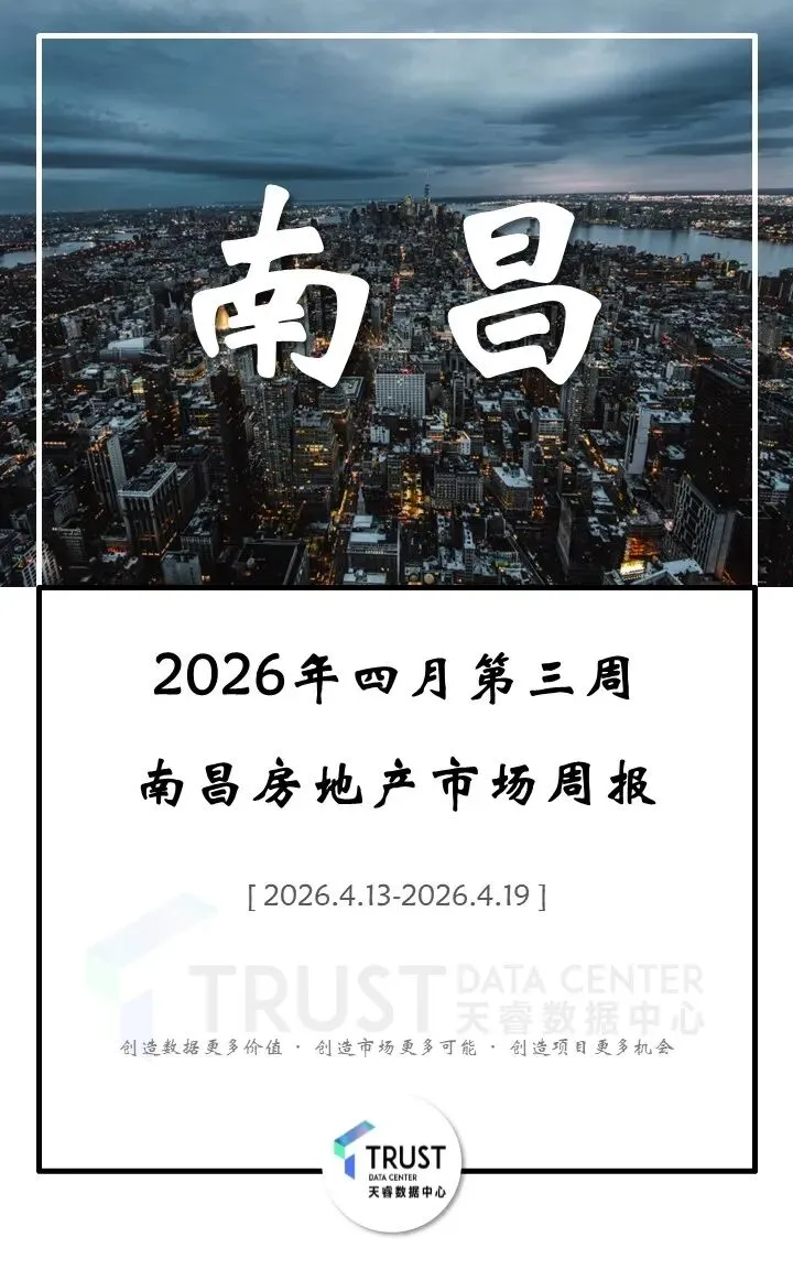 市场动态 | 2026年4月第3周南昌市房地产市场周报,本周房地产市场成交环比上涨!