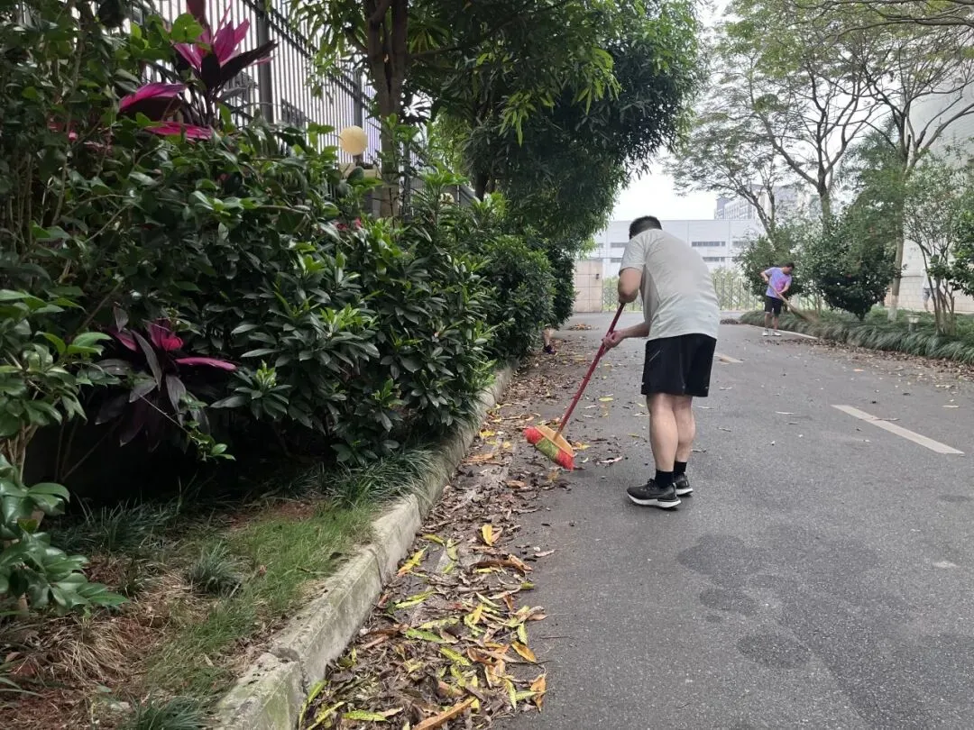 三月三沐春风,劳动焕新园区 | 我司营销团队开展园区落叶清扫活动