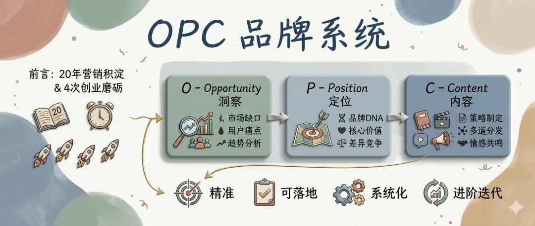 20年营销经验、4次创业后,我决定把这套OPC品牌内容系统认真做出来
