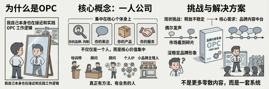 20年营销经验、4次创业后,我决定把这套OPC品牌内容系统认真做出来