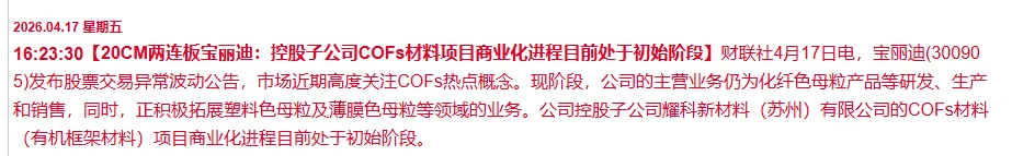 4月18-20日盘前 市场切低位液冷未发酵成功,资金博弈商飞低位
