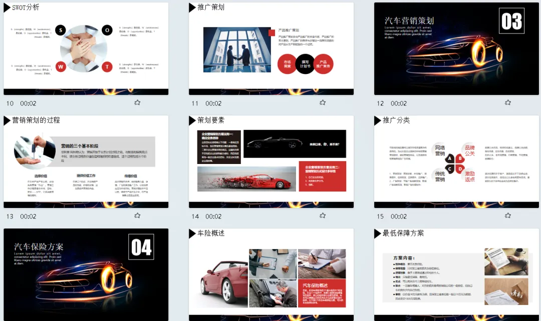 【工作总结491】汽车设计品牌推广与营销策略PPT模板