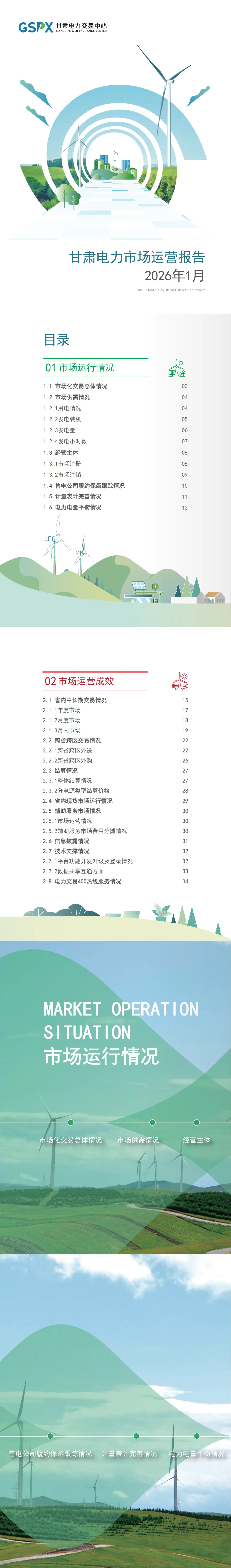 甘肃电力交易中心发布甘肃电力市场运营报告(2026年1月)