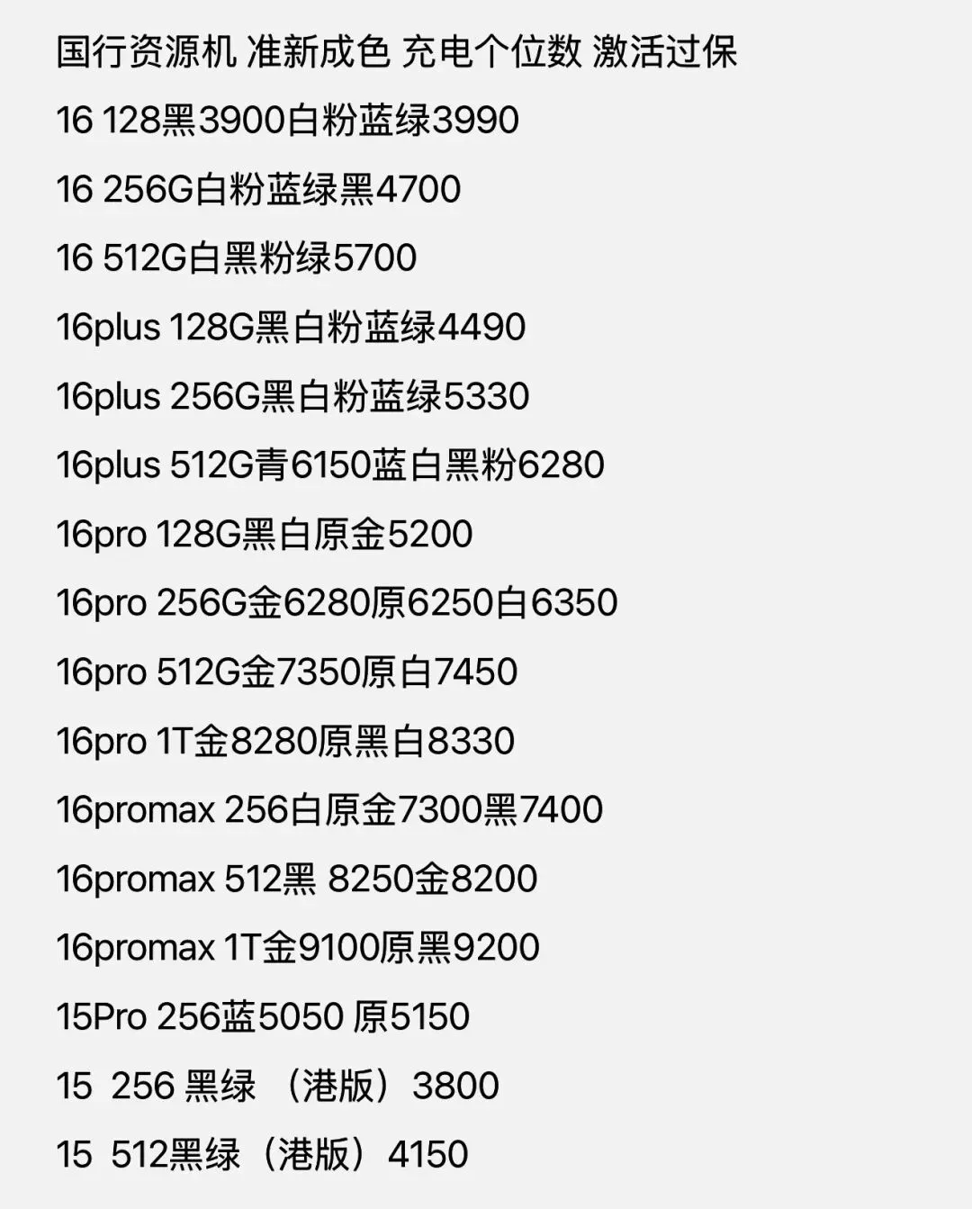 苹果全系列正品市场批发价4.21