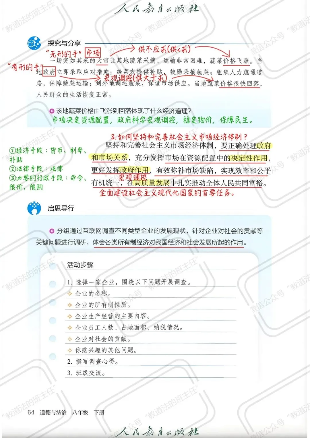 课堂笔记|八下道法6.3《社会主义市场经济制度》