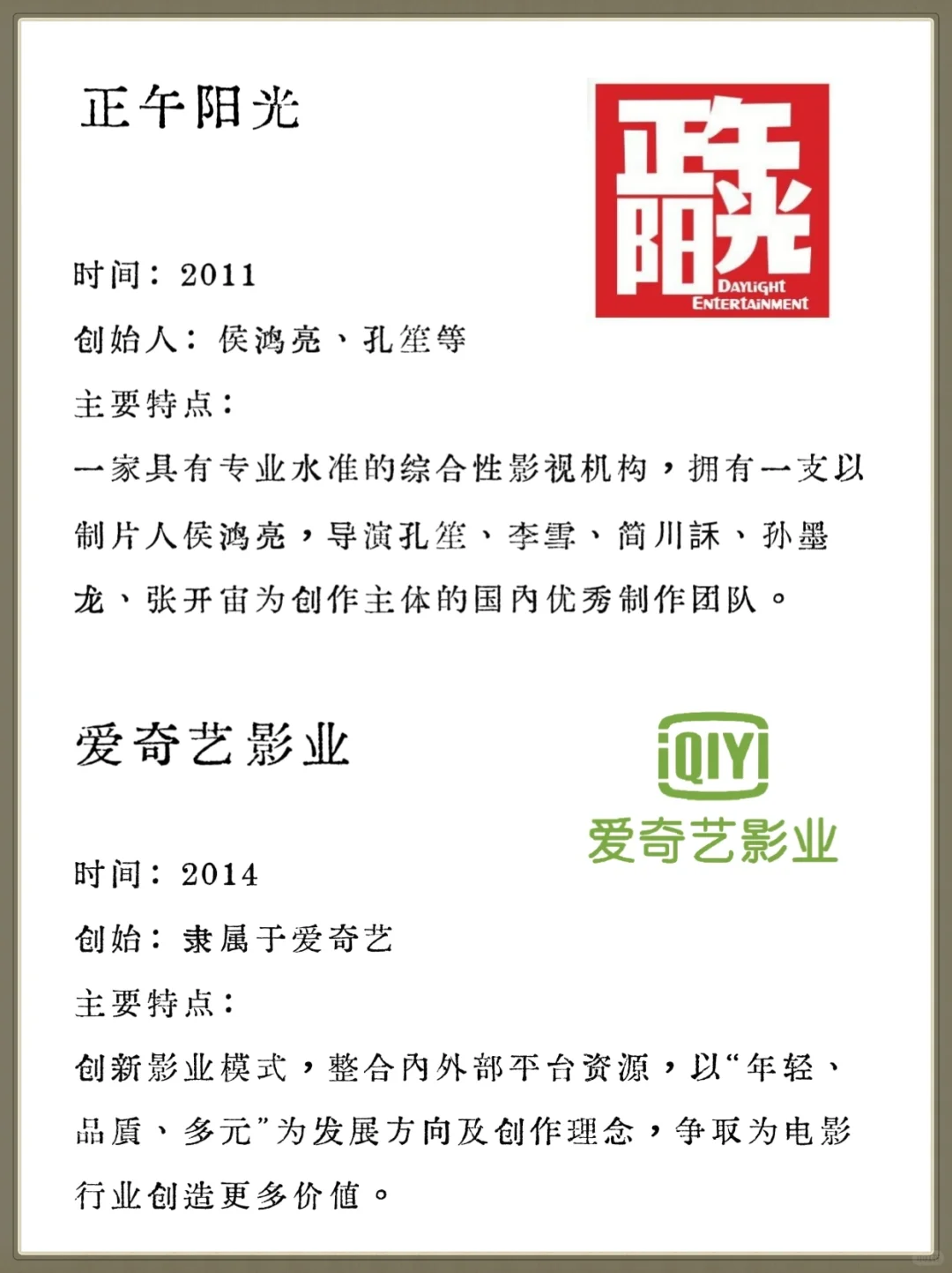❗超全盘点❗32家影视公司｜一分钟了解?
