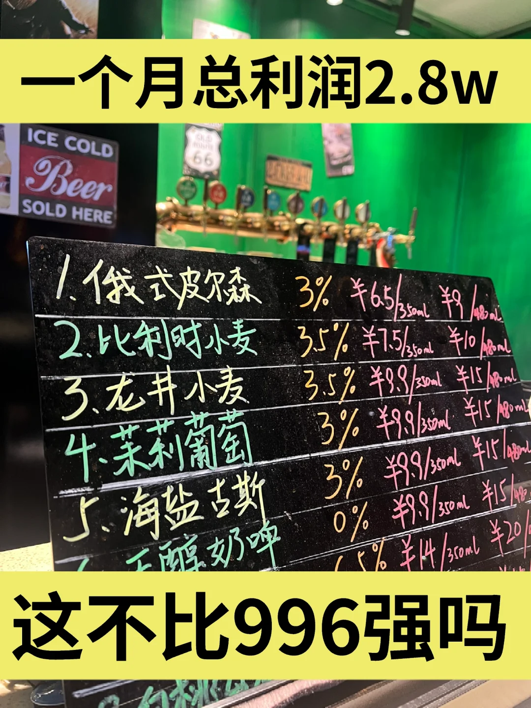 从辞职出来到现在开酒摊的总利润2.8w