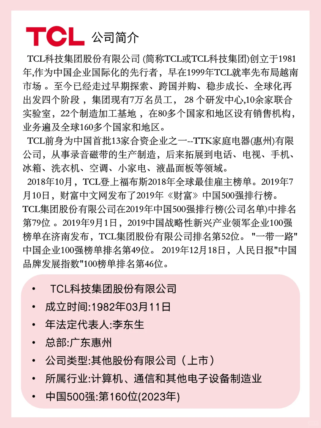 挑战每天认识一家企业——TCL