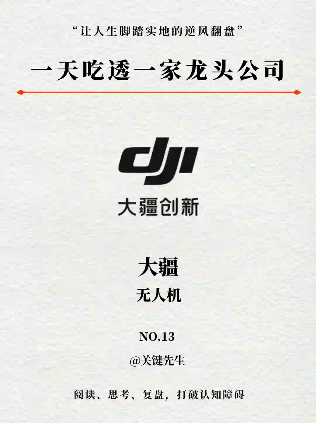一天吃透一家龙头公司 NO.13 大疆创新