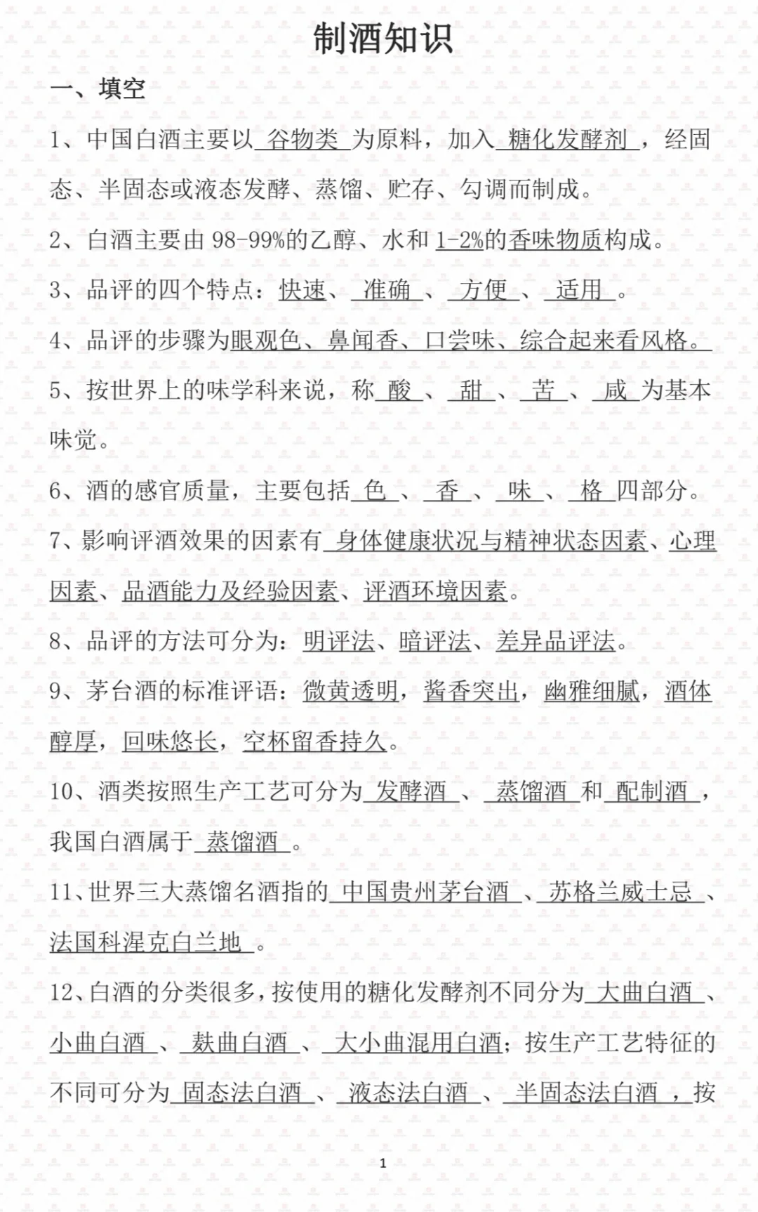 制酒岗专业知识