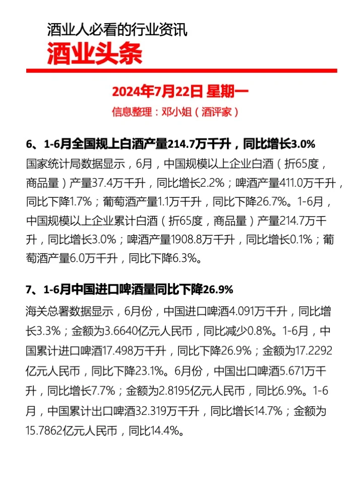 酒业头条：酒业人必看的行业资讯