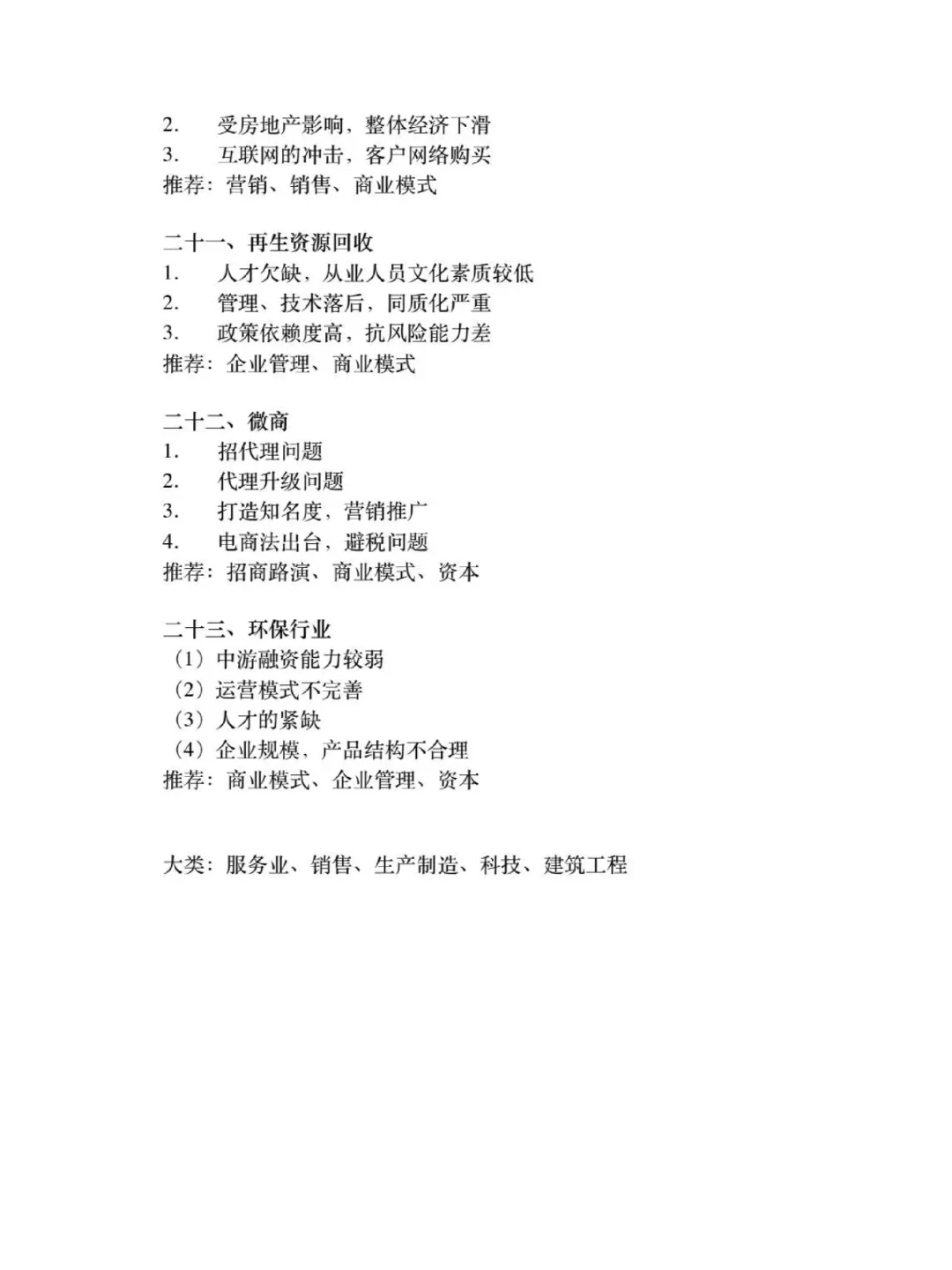 各个行业的痛点与分析