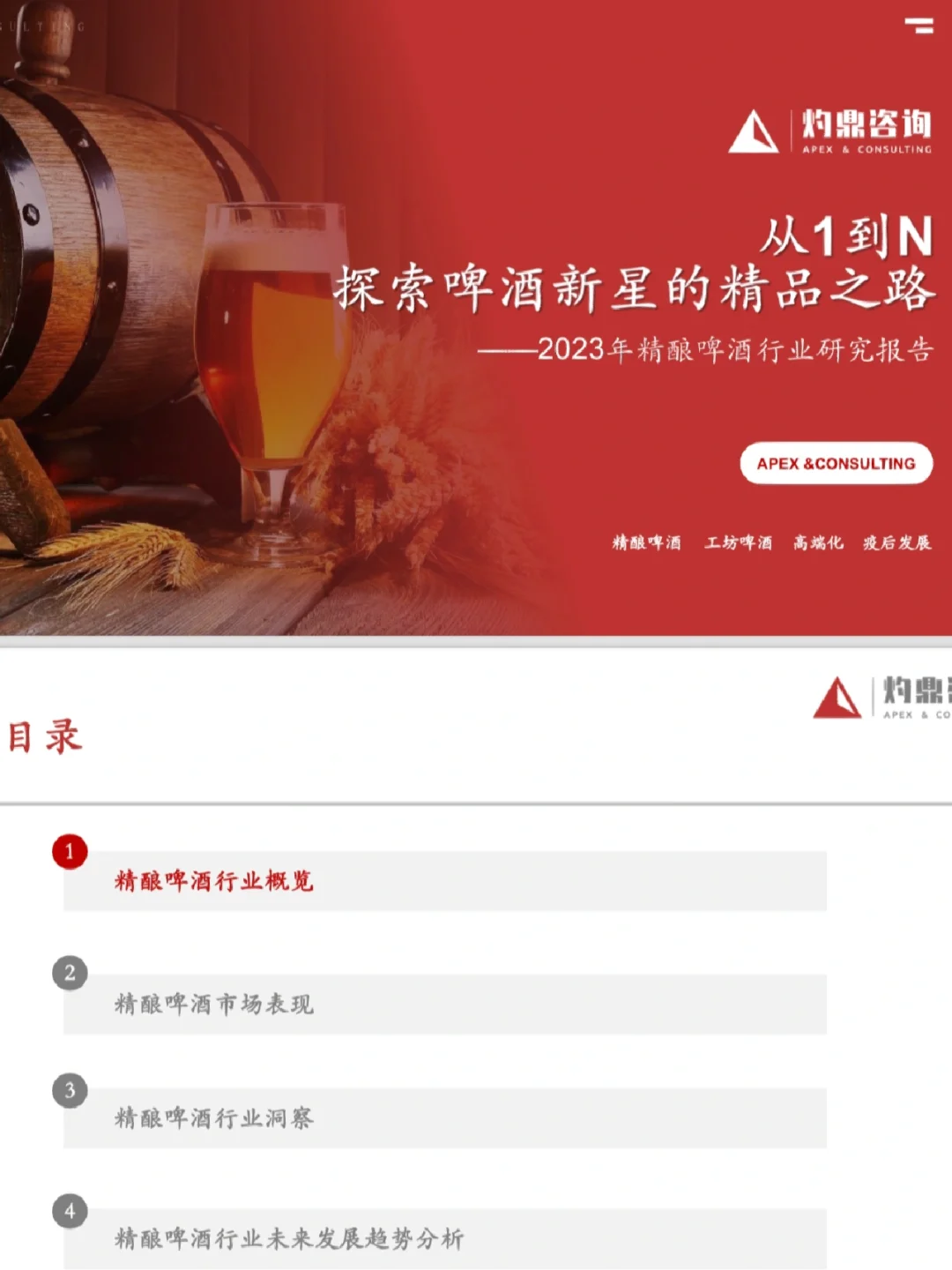 2023年精酿啤酒行业研究报告