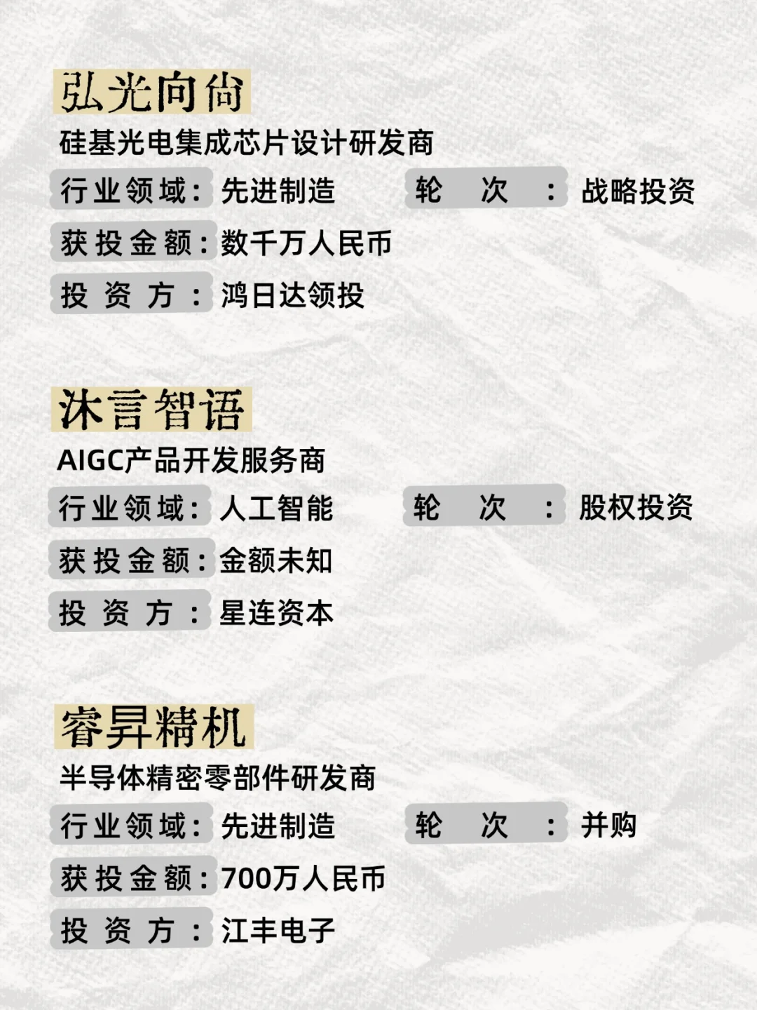 融资周动态｜科创领域行业2024.12.14-12.18