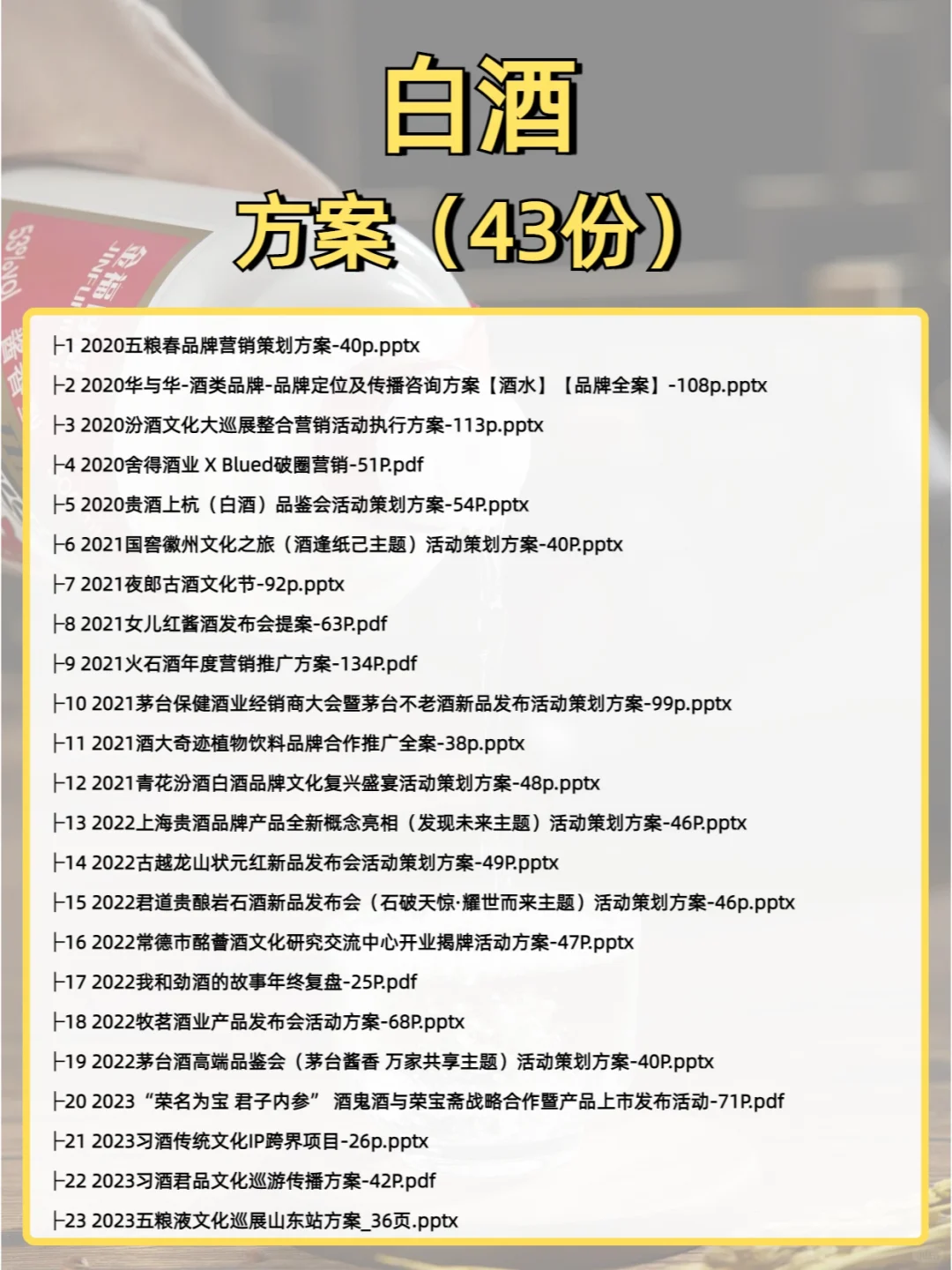 白酒方案（43份）