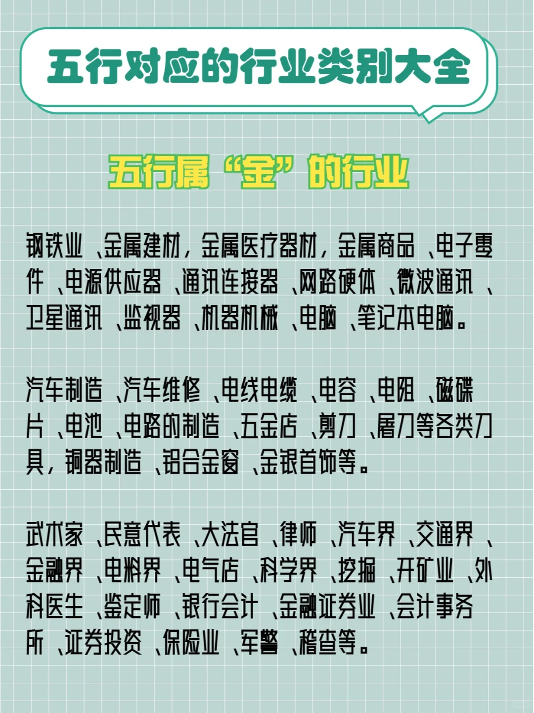 原来职业也分五行，你的职业属于哪种属性？