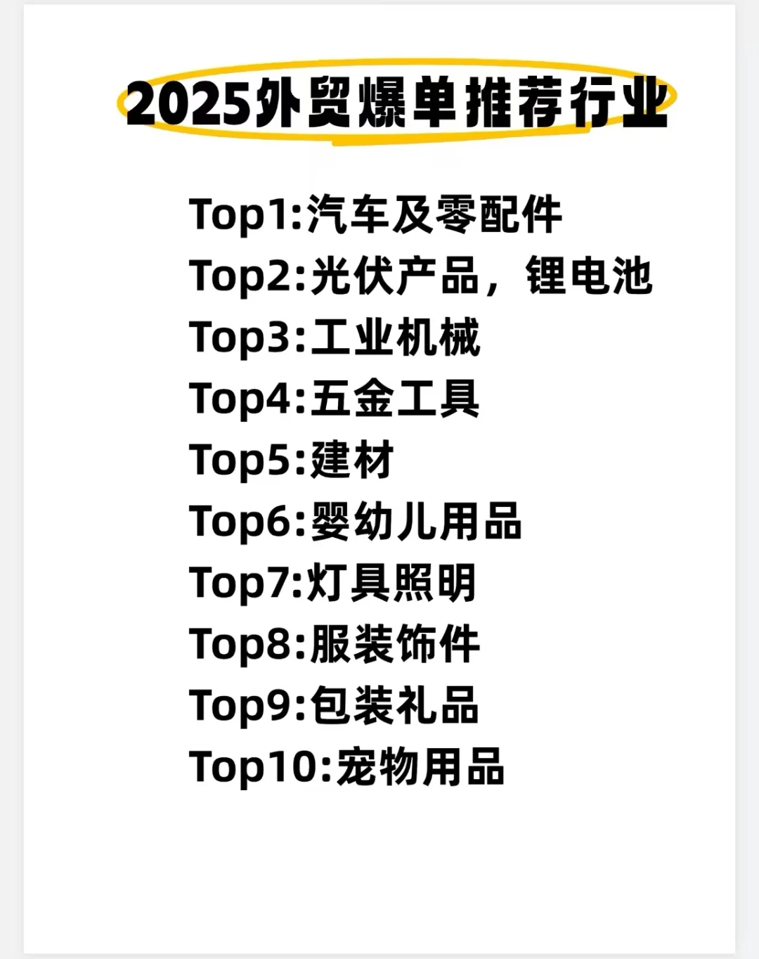外贸爆单推荐行业