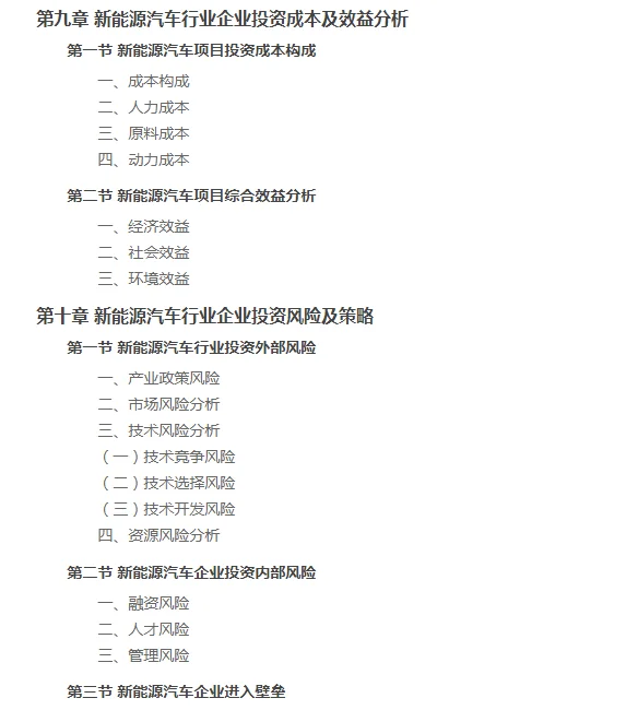 中国新能源汽车行业企业项目投资分析报告