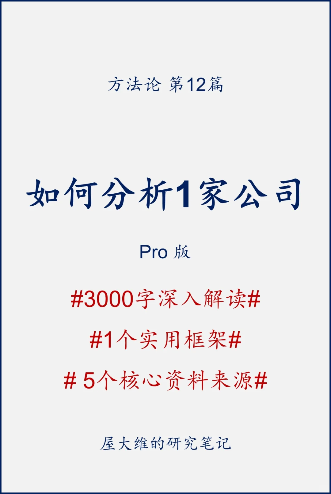 如何分析1家公司？
