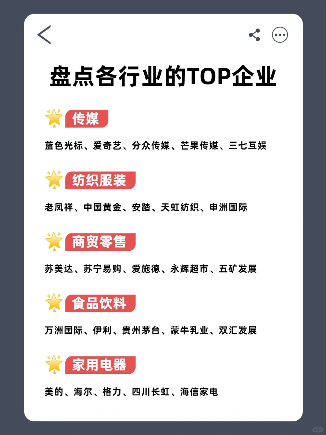 搞钱必备?丨各行业头部企业最全汇总✅