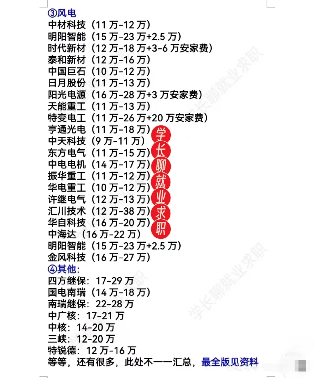 新能源行业好公司待遇汇总❗