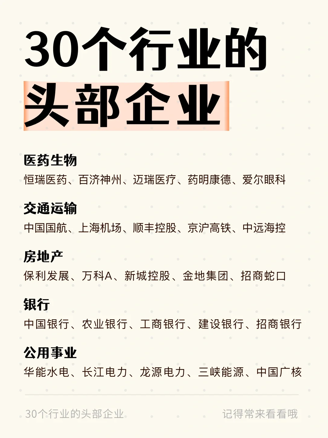 ?超全整理?30个行业头部企业