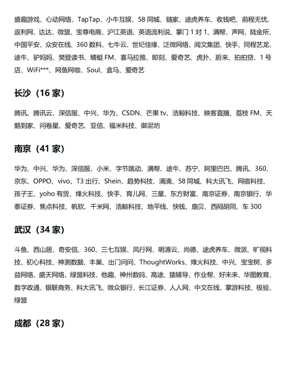 国内互联网公司?650家大名单，建议收藏