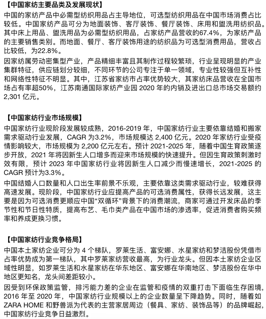 每天了解一个消费行业：【家纺】
