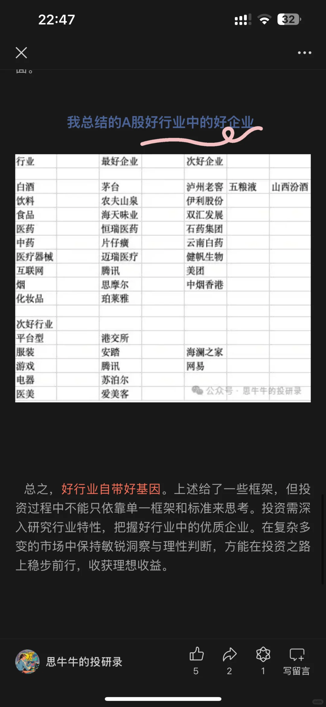 A股好公司，看这些就够了！