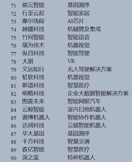 2024中国人工智能企业综合top100实力排行榜