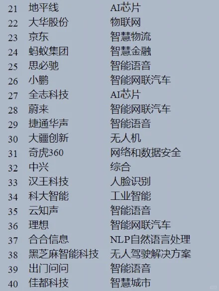 2024中国人工智能企业综合top100实力排行榜