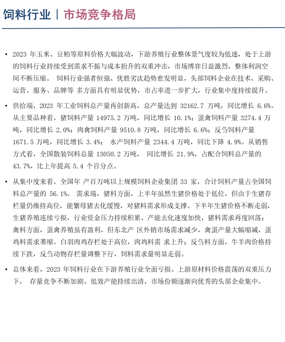 中国饲料行业企业竞争格局分析 （2024）