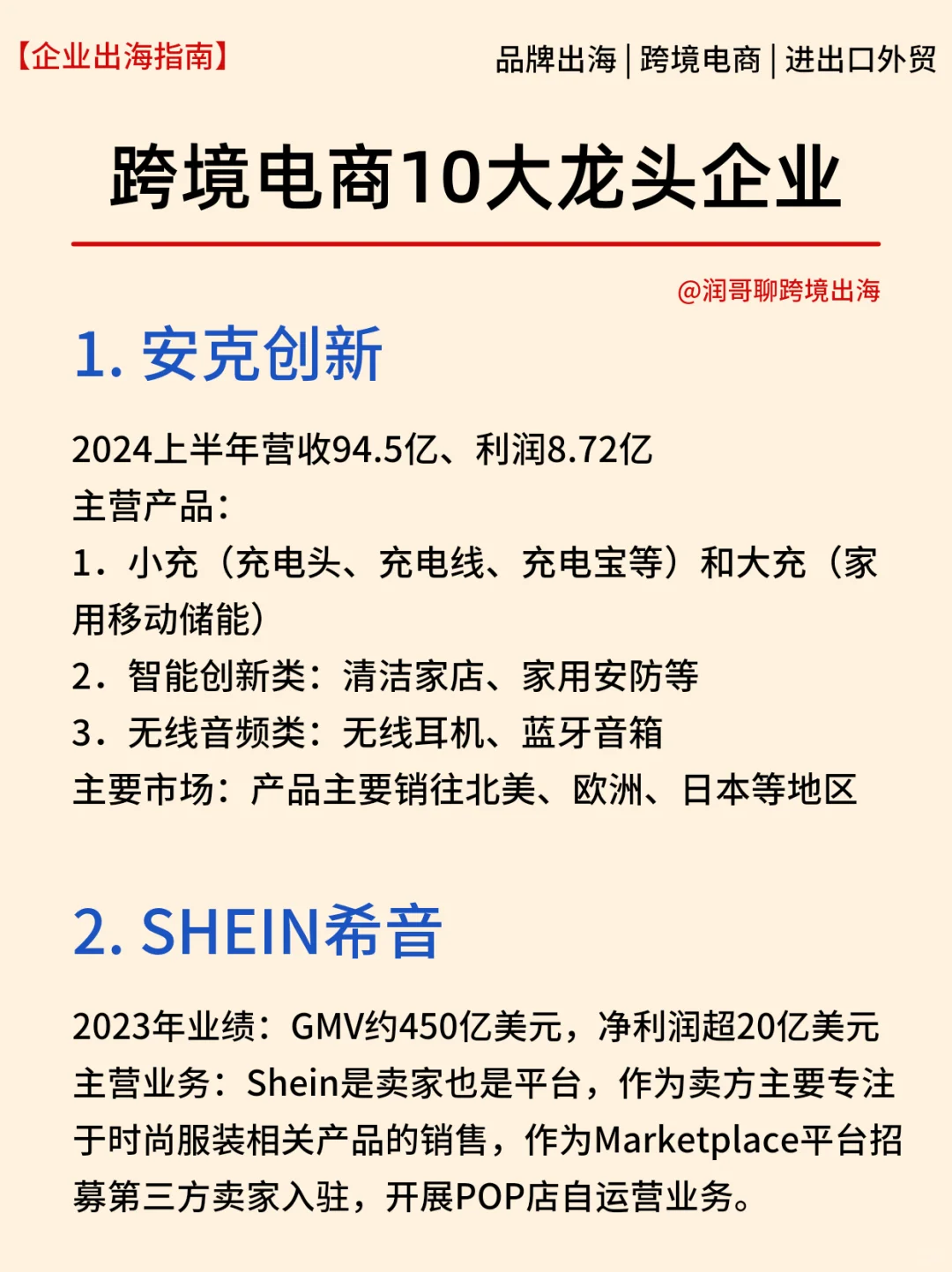 2024跨境电商10大龙头企业