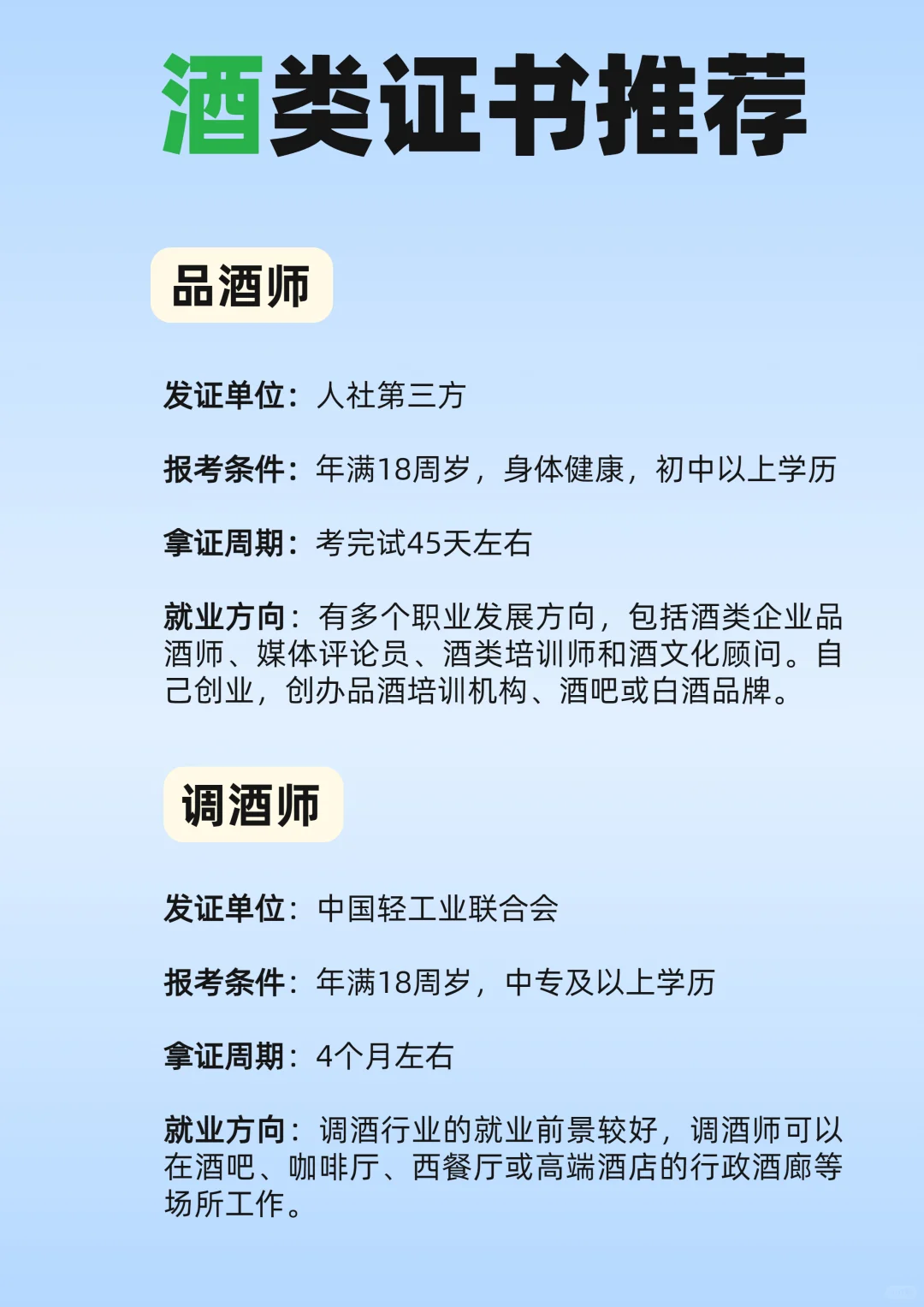 酒类从业者可以考虑的四个证书??
