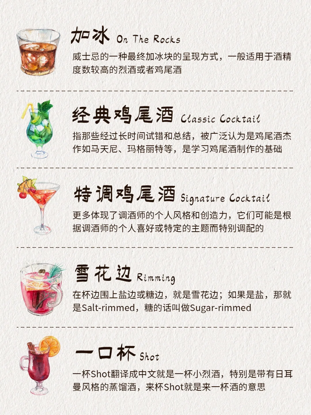 想懂鸡尾酒？盘点鸡尾酒?品酒常见术语！